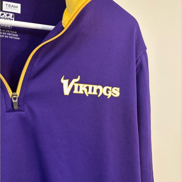Minnesota Vikings NFL Team Apparel TX3 Warm Purple 1/4 Zip Pullover Size Medium - Picture 4 of 5